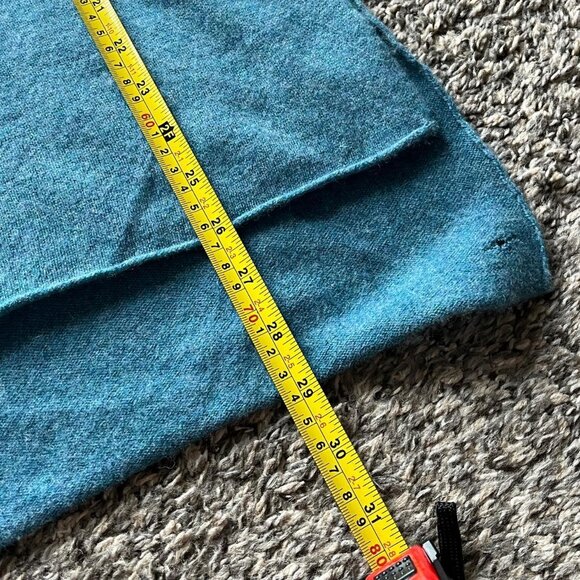 Zella Blue/Turquoise Cashmere Wool Blend Long Sleeve Turtleneck Sweater - Picture 5 of 7